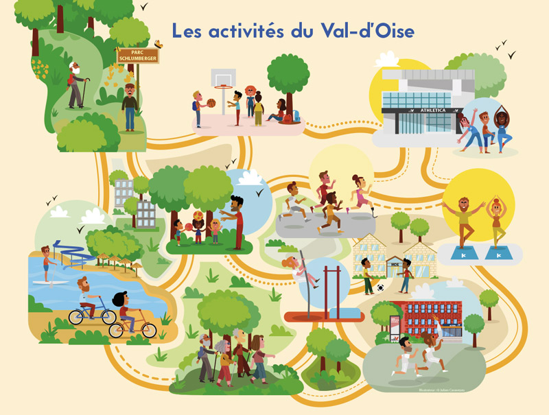 illustration d'activité sportive en ville