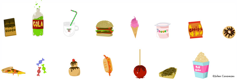 Junk food illustrations